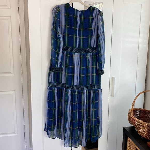 GRETCHEN SCOTT campbell plaid tiered midi dress - Picture 8 of 12